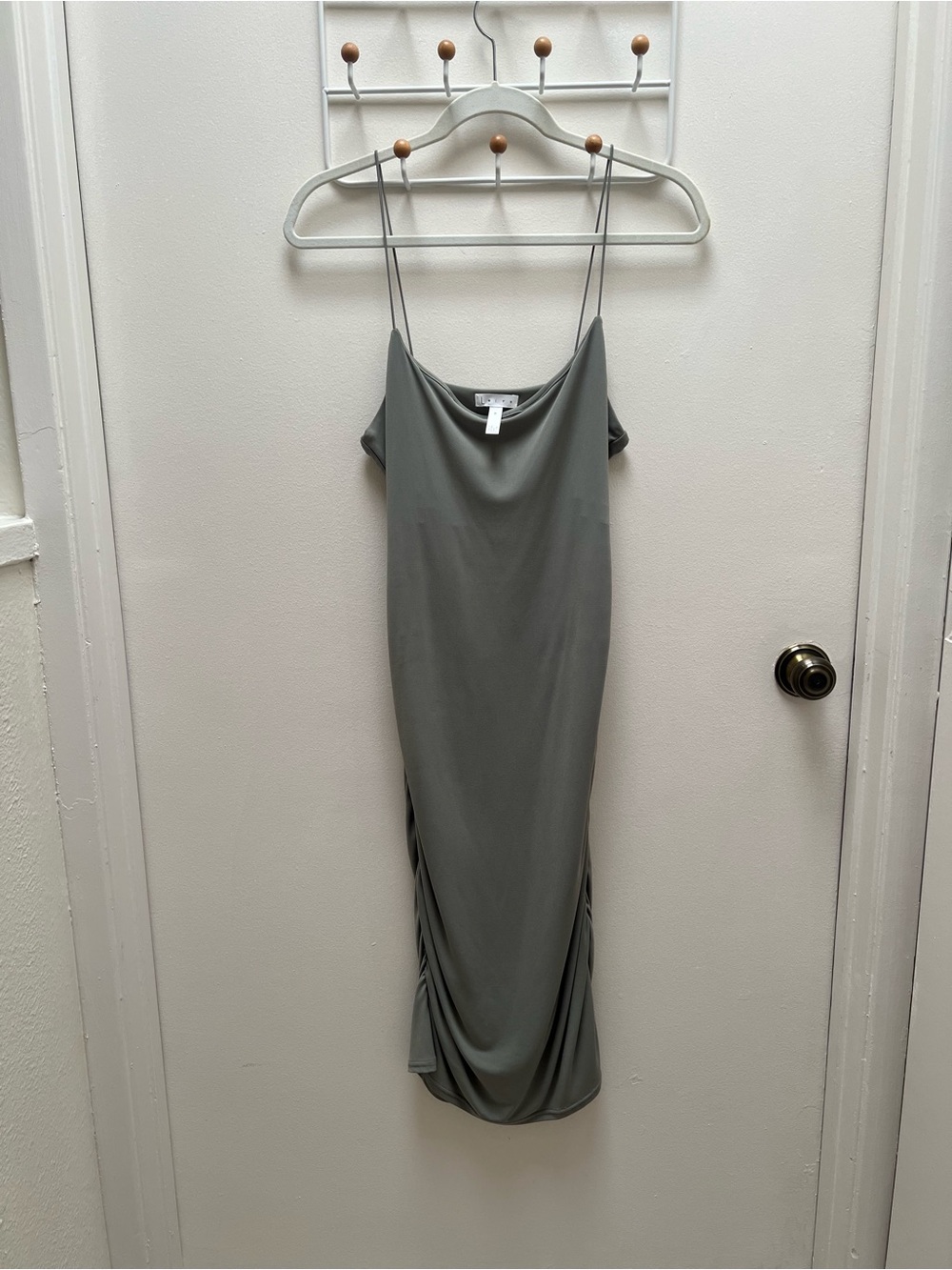Leith Olive Green Slip Midi Dress